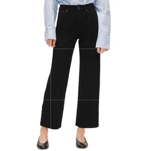 NEW J. CREW Slim-wide jean High Rise Semi-Stretch Black Cropped Ankle Size 31
